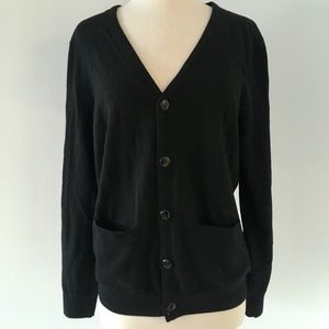 J. Crew Black Wool Button Down Cardigan